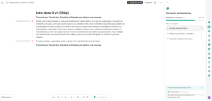 Imagen funcionalidad Grammarly Sherpa Campus 
